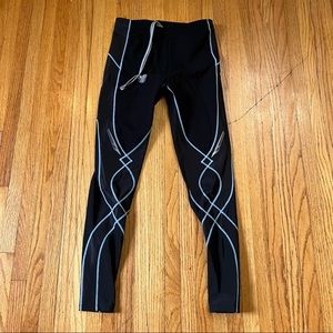 CWX Large Compression Legging Women's Stretch Drawstring Full Blue Black